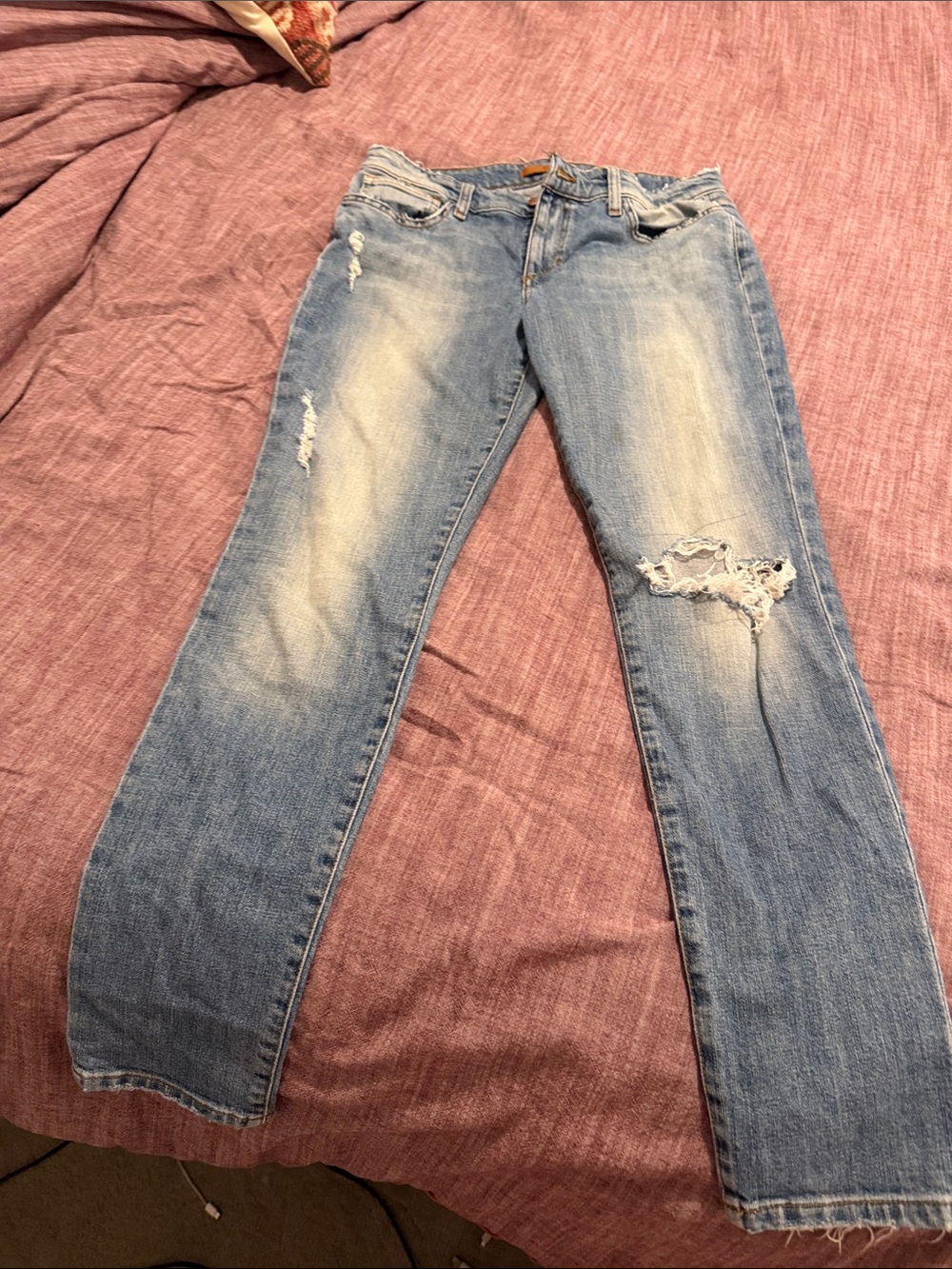 Classic Light Blue Distressed Women’s Jeans